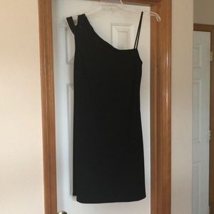 Black one shoulder cocktail dress